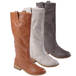 Journee Collection Women's 'Sara' Round Toe Topstitched Tall Boots