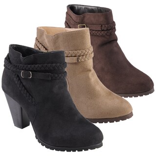 Tressa Collection Women's 'Orange' Braid Detail High Heel Booties