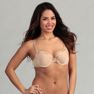 247 Frenzy Women's Beige Polka Dot Bra