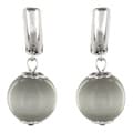 West Coast Jewelry Stainless Steel and Glass Cat's Eye Earrings
