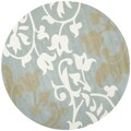 Handmade Silhouettes Blue/Grey New Zealand Wool Rug (8' Round)