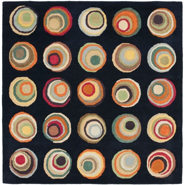 Safavieh Handmade Soho Candies Black/ Multi Wool Rug (8' Square)