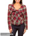 Stanzino Women's Flannel Tweed Dimensional Coat