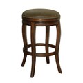 Wenden Brown Leather Swivel Counter Stool