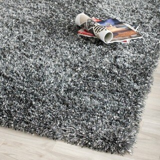Handmade Malibu Charcoal Grey Shag Rug (2'3 x 7')