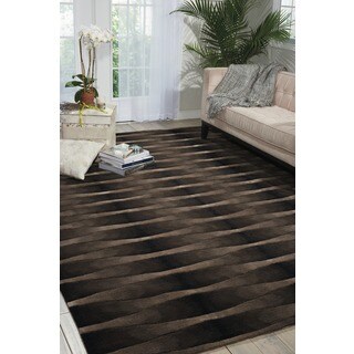 Hand-tufted Moda Black Geometric Rug (9'6 x 13'6)