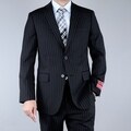 Mantoni Men's Black Pinstriped 2-button Wool Suit