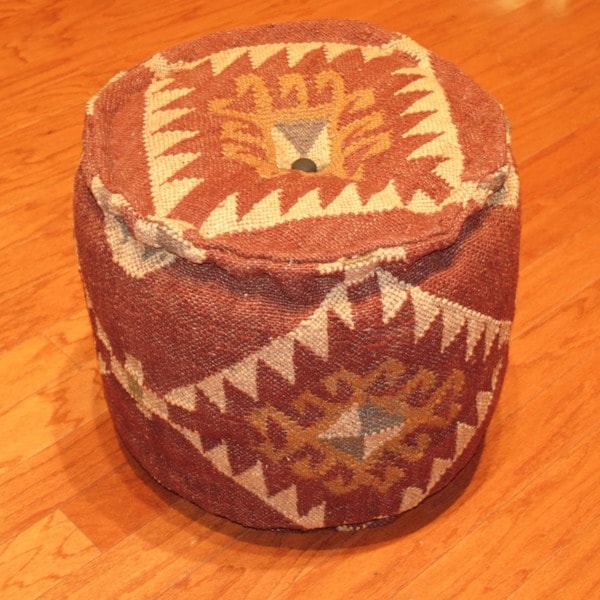 Herat Oriental Handmade Kilim Puff Ottoman (India) Overstock Shopping