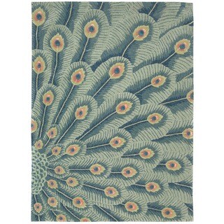 Hot Deal Nourison Hand-tufted Moda Blue Peacock Rug (9'6 x 13'6)