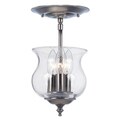 Ascott 3-light Pewter Semi Flush