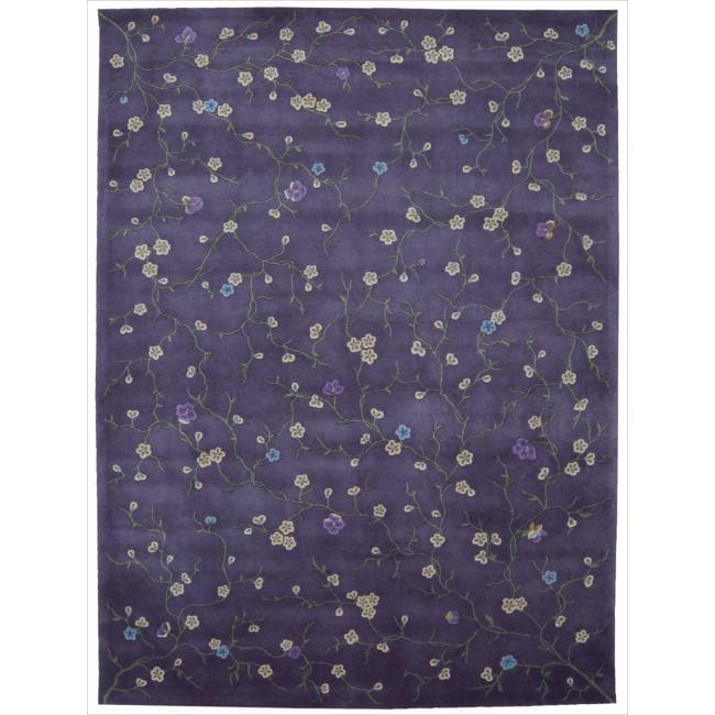 Buy Online Nourison Hand-tufted Julian Floral Purple Rug (7'6 x 9'6)
