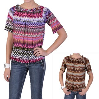 Tressa Designs Women's Contemporary Plus Stretchy Half-sleeve Top