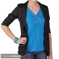 Journee Collection Women's Lightweight Half-sleeve Fitted Jacket