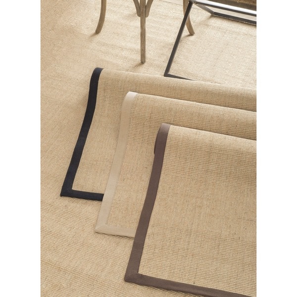 nuLOOM Handmade Eco Natural Fiber Cotton Border Sisal Rug (6' x 9