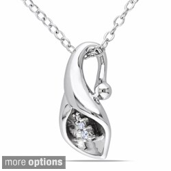 Miadora Sterling Silver Calla Lily Diamond Accent Necklace