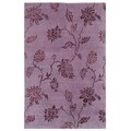 Indo-Tibetan Abstract Amethyst Wool Rug (5'6 x 8'6)