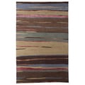Indo-tibetan Abstract Amber Gold Wool Rug (5'6 x 8'6)