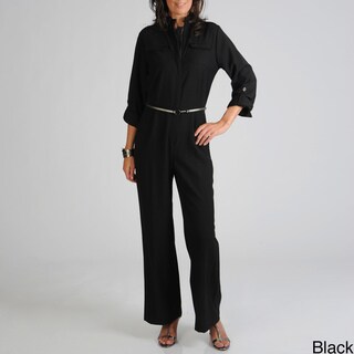 Sharagano Women's Stand Collar Jumpsuit