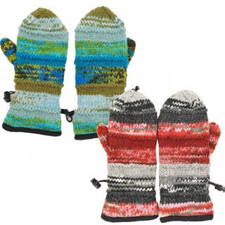 Knitted Tie-Dye Print Mittens (Nepal)-Image