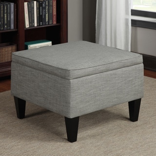 Portfolio Engle Barley Tan Linen Table Storage Ottoman