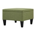 Portfolio Engle Apple Green Linen Table Storage Ottoman