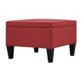 Portfolio Engle Sunset Red Linen Table Storage Ottoman