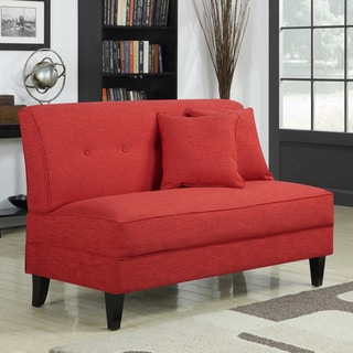 Portfolio Engle Sunset Red Linen Armless Loveseat