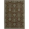 Radiant Impression Damask Teal/ Chocolate Rug (9'6 x 13'6)