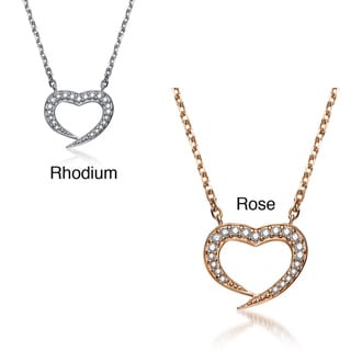 Collette Z Sterling Silver Cubic Zirconia Heart Necklace