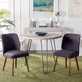 Safavieh Retro Brown Linen Blend Side Chairs (Set of 2)