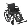 Cruiser III Lightweight Wheelchair with Flip Back Arms and Front Rigging Options