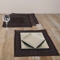 Hand-beaded Square Chocolate Placemats (Set of 4)