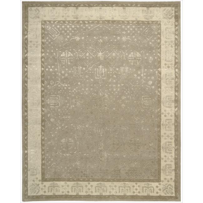 --->  Nourison Hand-tufted Symphony Bordered Warm Taupe Rug (9'6 x 13)