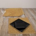Hand-beaded Square Caramel Placemats (Set of 4)
