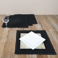 Hand-beaded Black Square Placemats (Set of 4)