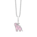 Sterling Silver 1/5ct TDW Diamond and Enamel Elephant Necklace (J-K, I2-I3)