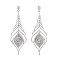 Sterling Silver 1/2ct TDW Diamond Feather Earrings