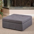 Christopher Knight Home Chatsworth Brown-Grey Fabric Storage Ottoman