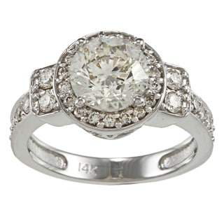 14k White Gold 2 3/4ct TDW Certified Diamond Engagement Ring (H-I, I2-I3)