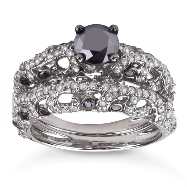  Diamond Infinity Engagement Ring Wedding Band Bridal Set GH, I2I3