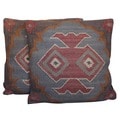 Herat Oriental Multicolor Tribal Indo Kilim Pillows (Set of 2)