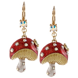 Betsey Johnson Mushroom Drop Dangle Earrings