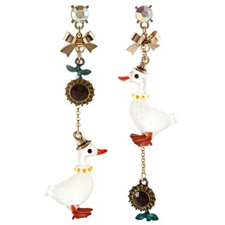 Betsey Johnson Duck Mismatch Dangle Earrings