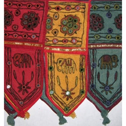 Great Prices Handmade Cotton Rajastani Mirrored Window/Door Toran (India)