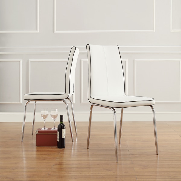 INSPIRE Q Matilda White Retro Modern Dining Chair (Set of 2)