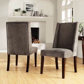 For sale TRIBECCA HOME Ian Grey Chenille Wingback Dining Chair (Set of 2)