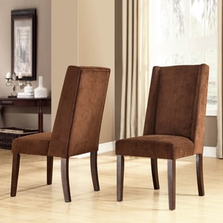 Buy Online TRIBECCA HOME Ian Chocolate Chenille Wingback Dining Chair (Set of 2)