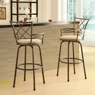 Avalon Double 'X' Back Adjustable Swivel Arm Stool (Set of 2)