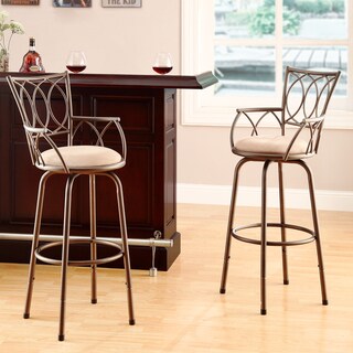 Avalon Scroll-Back Adjustable Swivel Arm Stool (Set of 2)