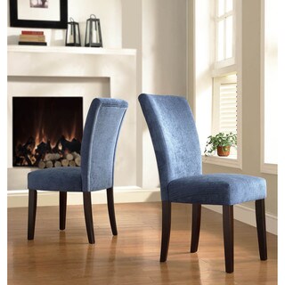 TRIBECCA HOME Royal Blue Chenille Parson Chairs (Set of 2)